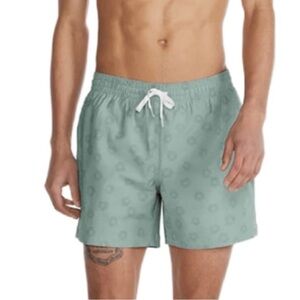 Chubbies Flower Hours Swim Trunks Shorts Lined Green Floral Medium Beachy Vacay